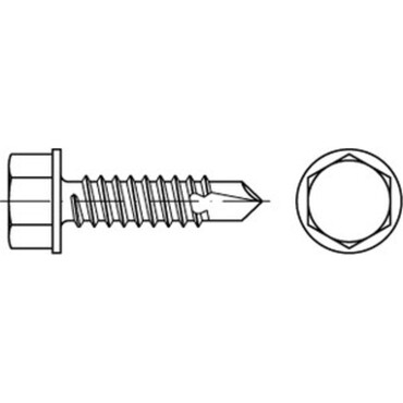 DIN7504 electrolytically galvanised steel self-tapping hex head screw